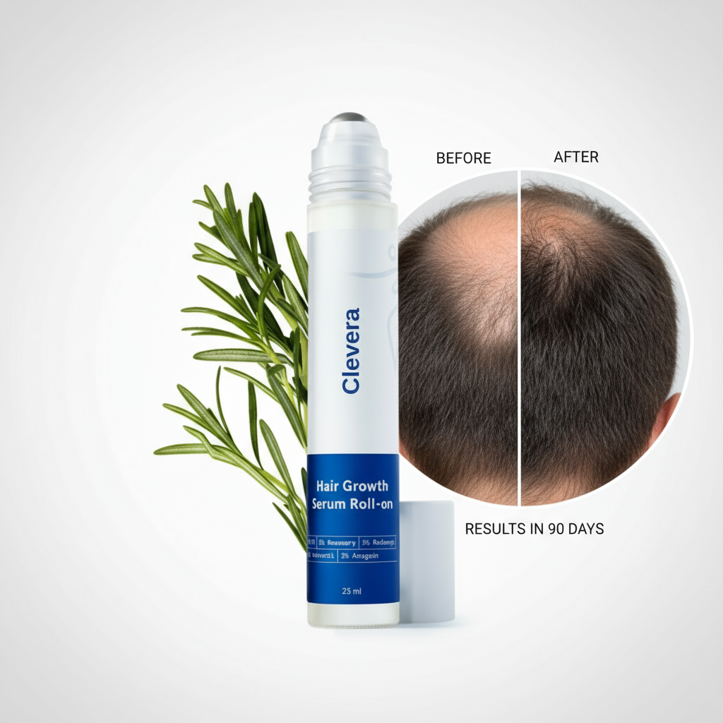 Clevera Hair Growth Roll-On Serum – BFCM Deal | Rosemary + Redensyl + AnaGain