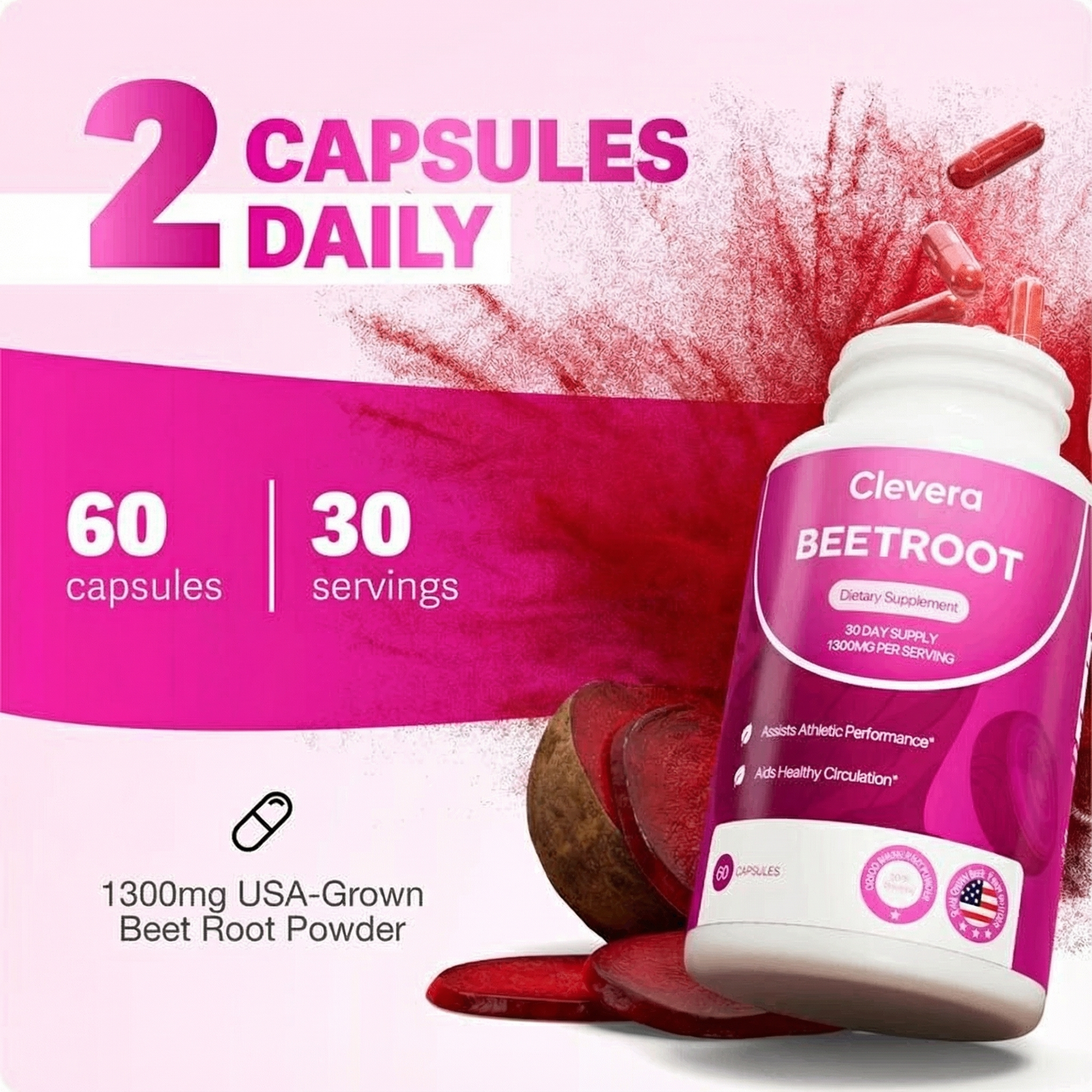 Clevera Beetroot Circulation Boost Capsules